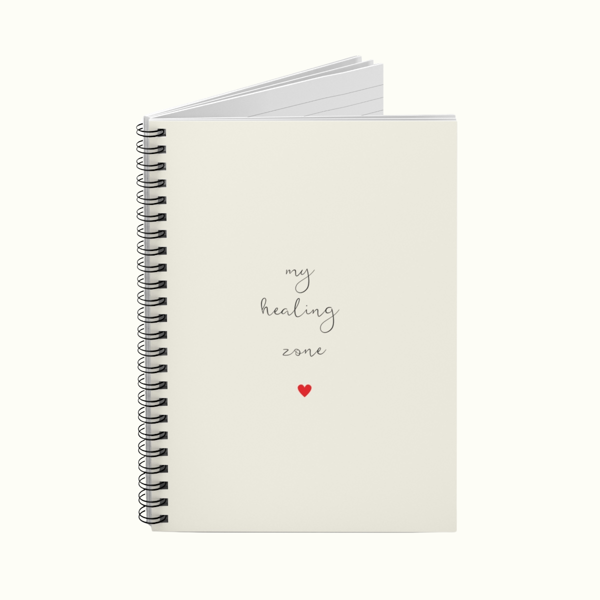 Healing Zone Spiral Notebook - Ruled Line, Beige Cover