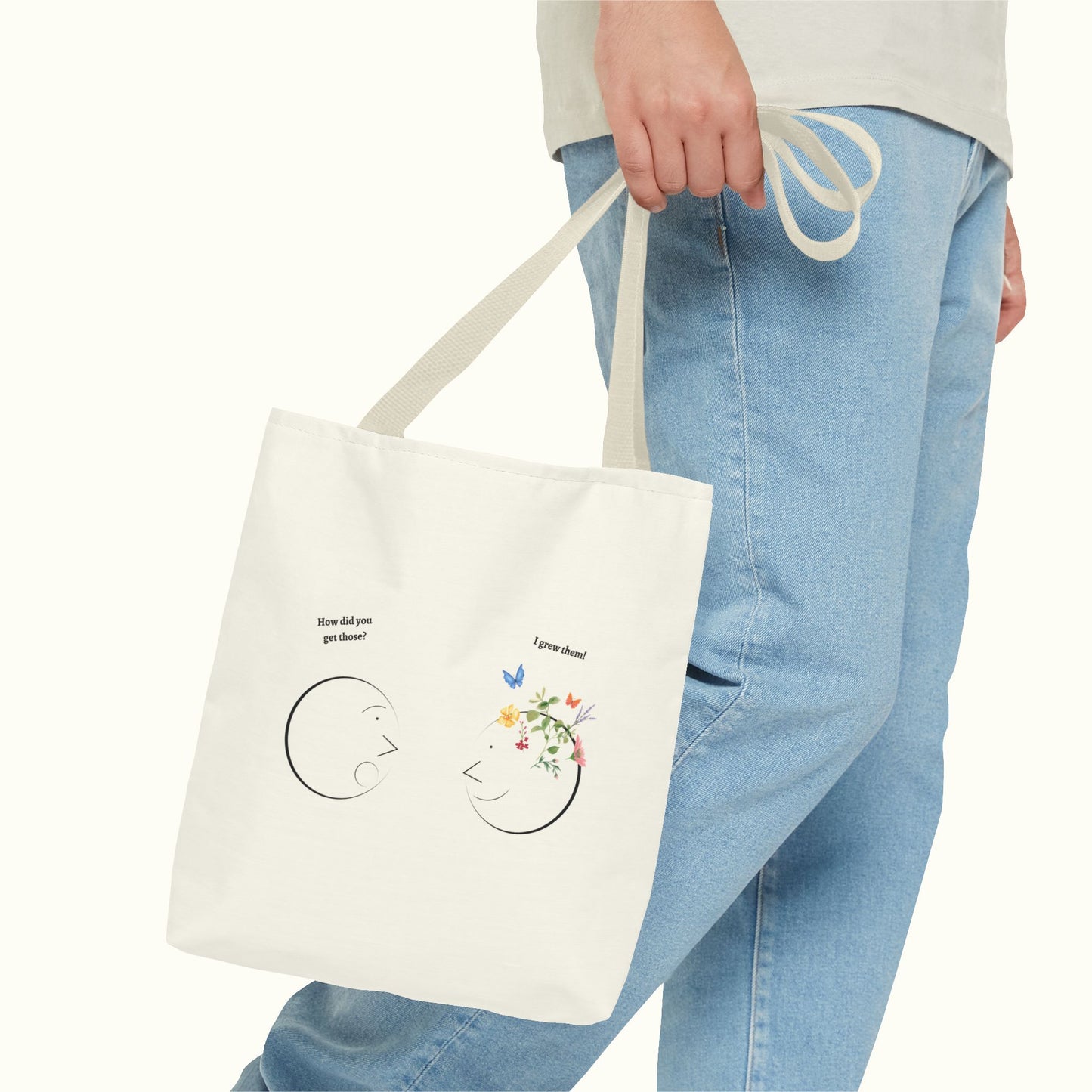 Tote Bag Illustrating An Impressing Blooming Mind