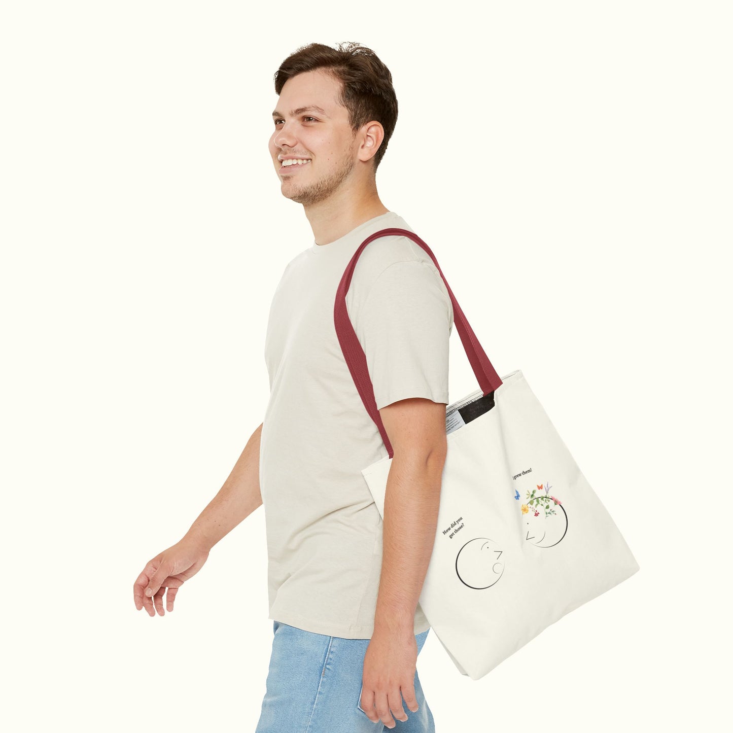 Tote Bag Illustrating An Impressing Blooming Mind