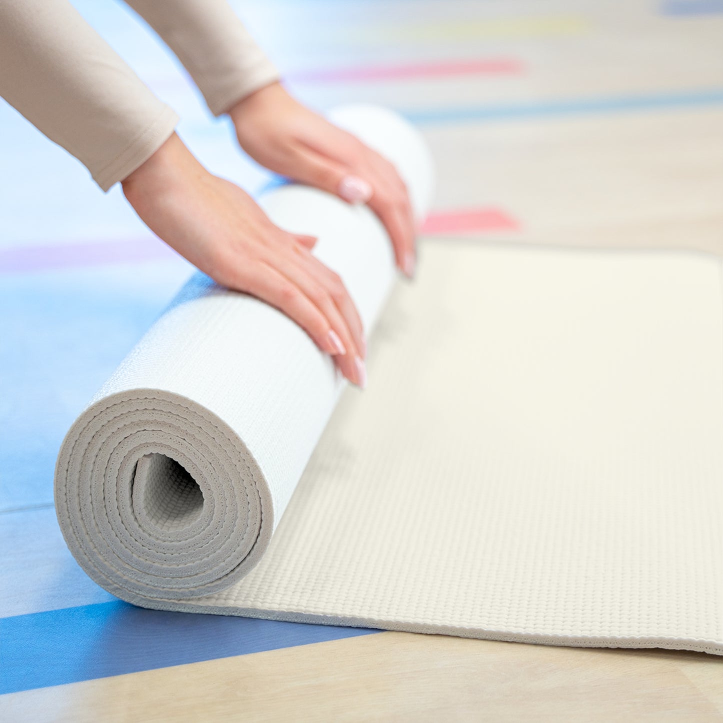 Yoga Mat - Beige Foam with 'My Healing Zone' Heart Design