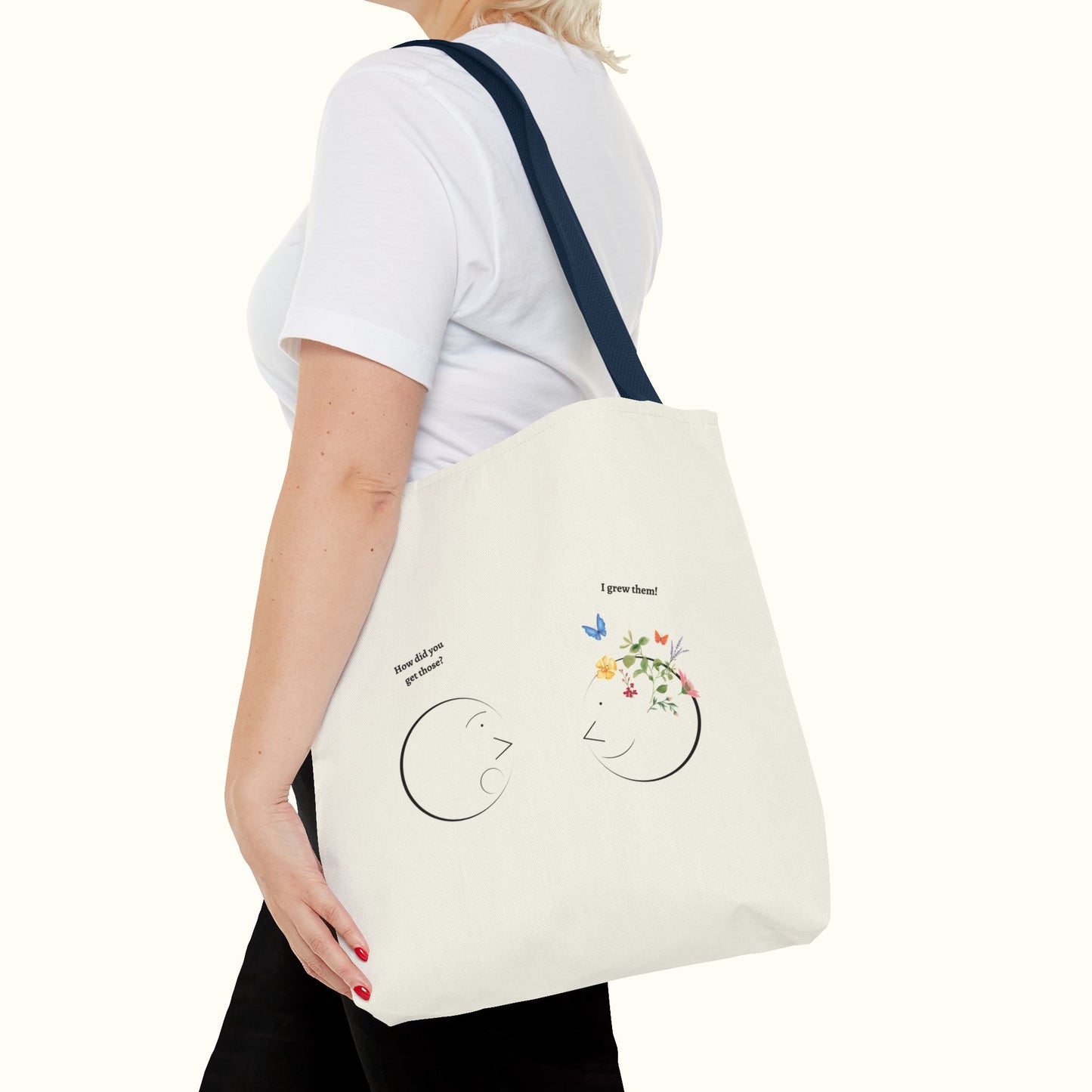 Tote Bag Illustrating An Impressing Blooming Mind