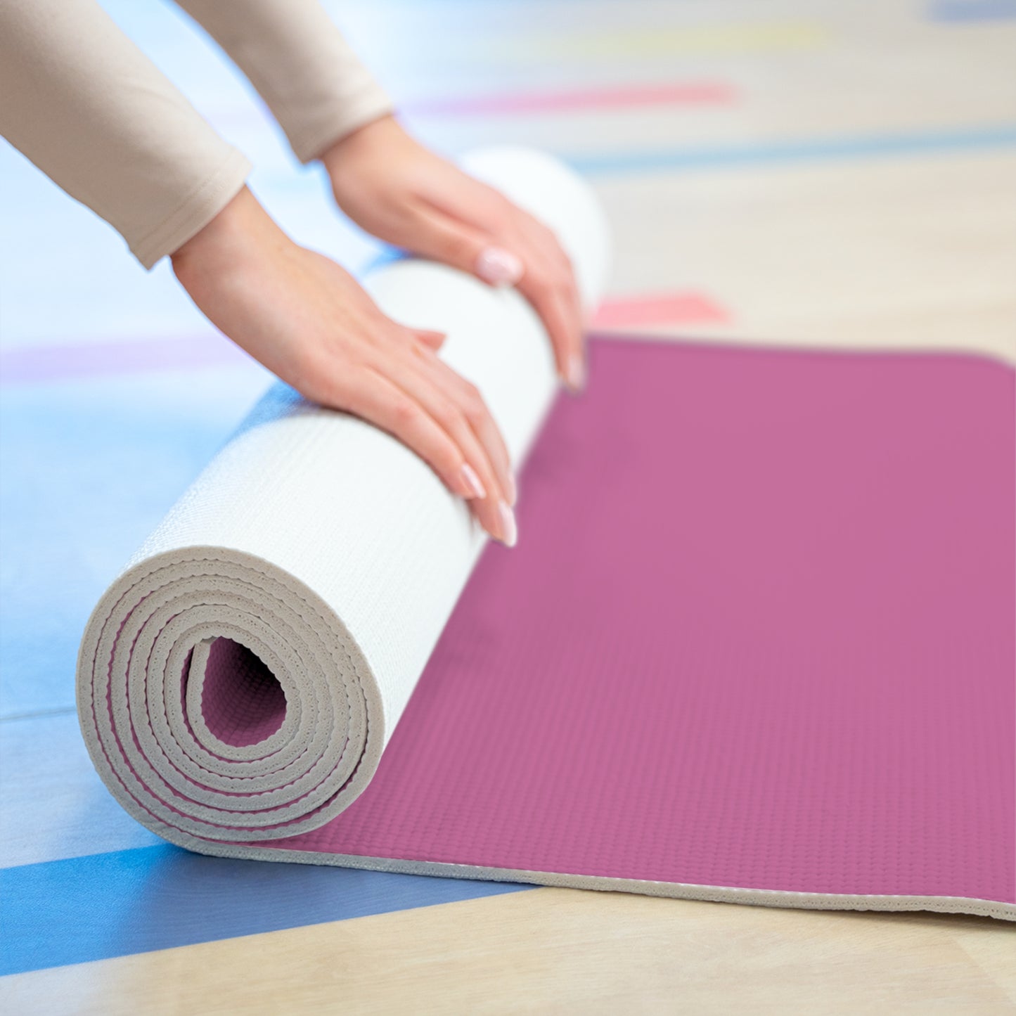 Yoga Mat - Pink Foam with 'My Healing Zone' Heart Design