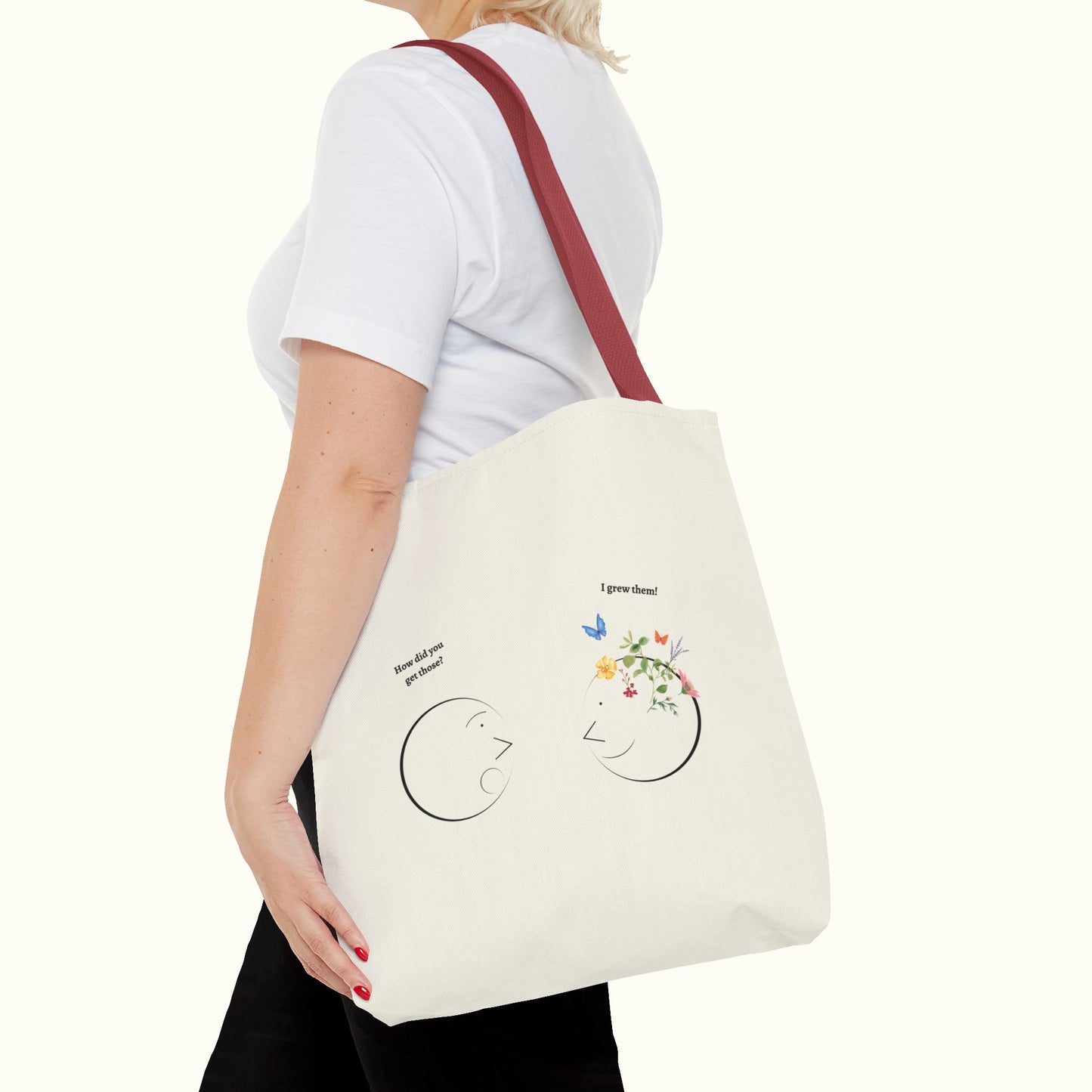 Tote Bag Illustrating An Impressing Blooming Mind