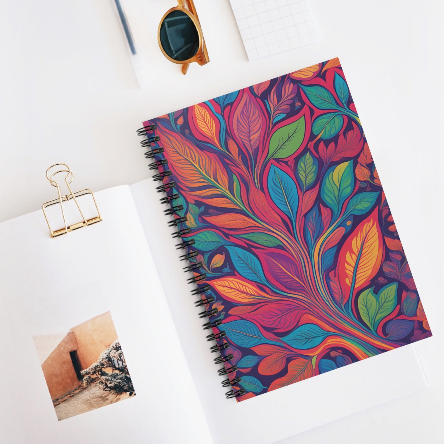 Vibrant And Colorful Folage Spiral Journal