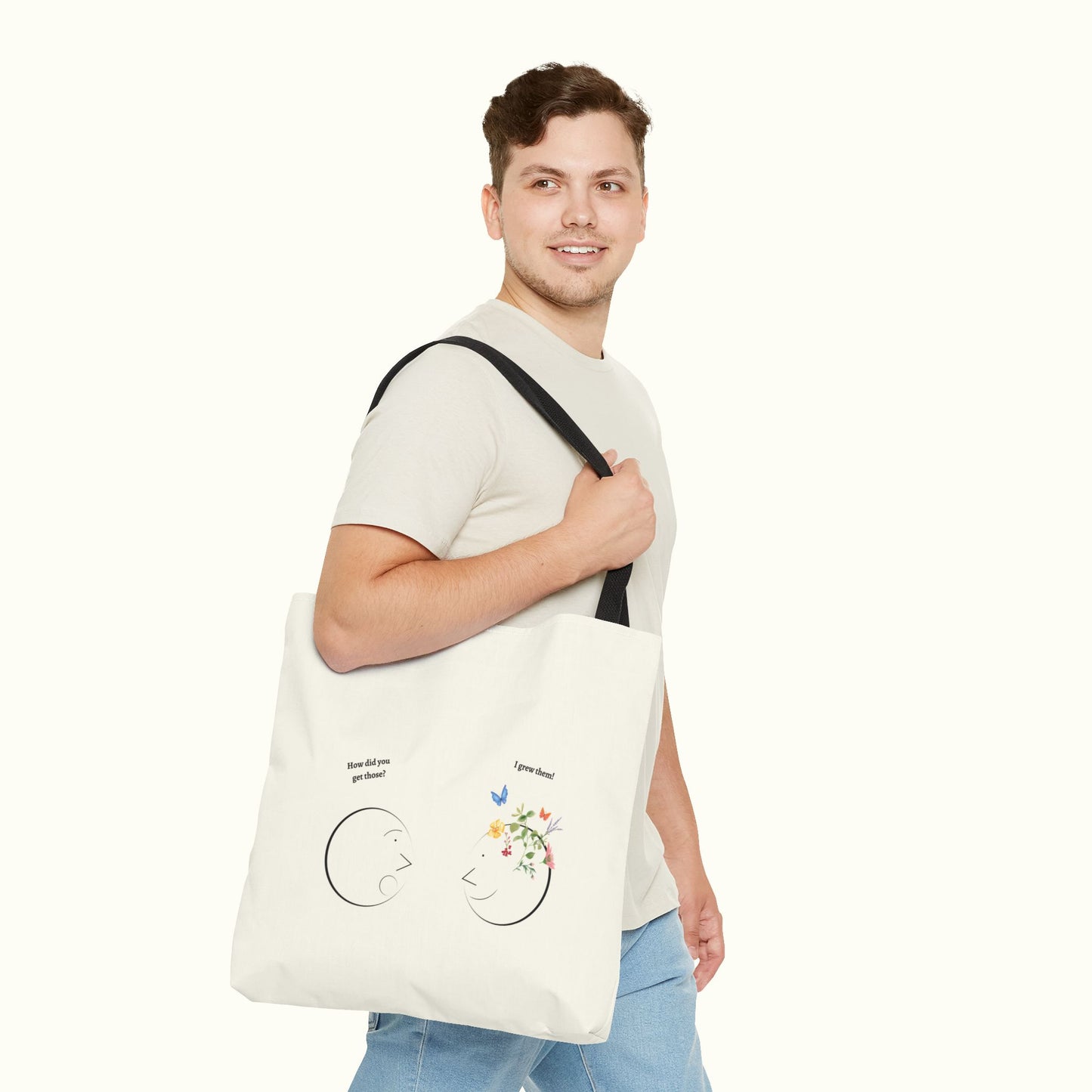 Tote Bag Illustrating An Impressing Blooming Mind