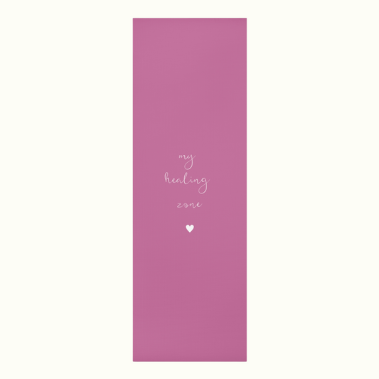 Yoga Mat - Pink Foam with 'My Healing Zone' Heart Design