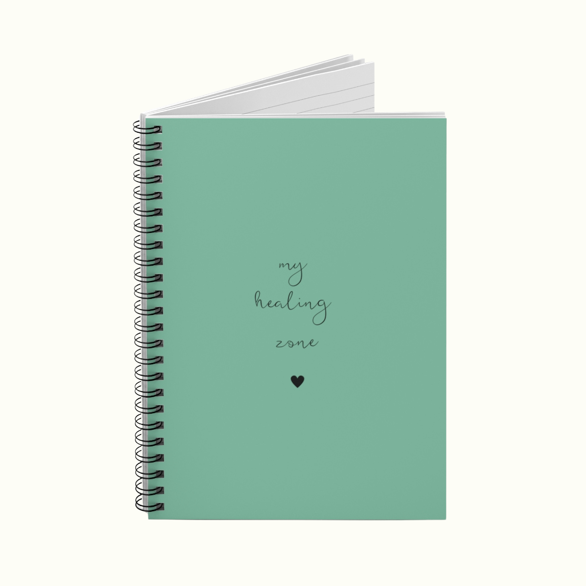 Healing Zone Spiral Notebook - Ruled Line, Green Cover