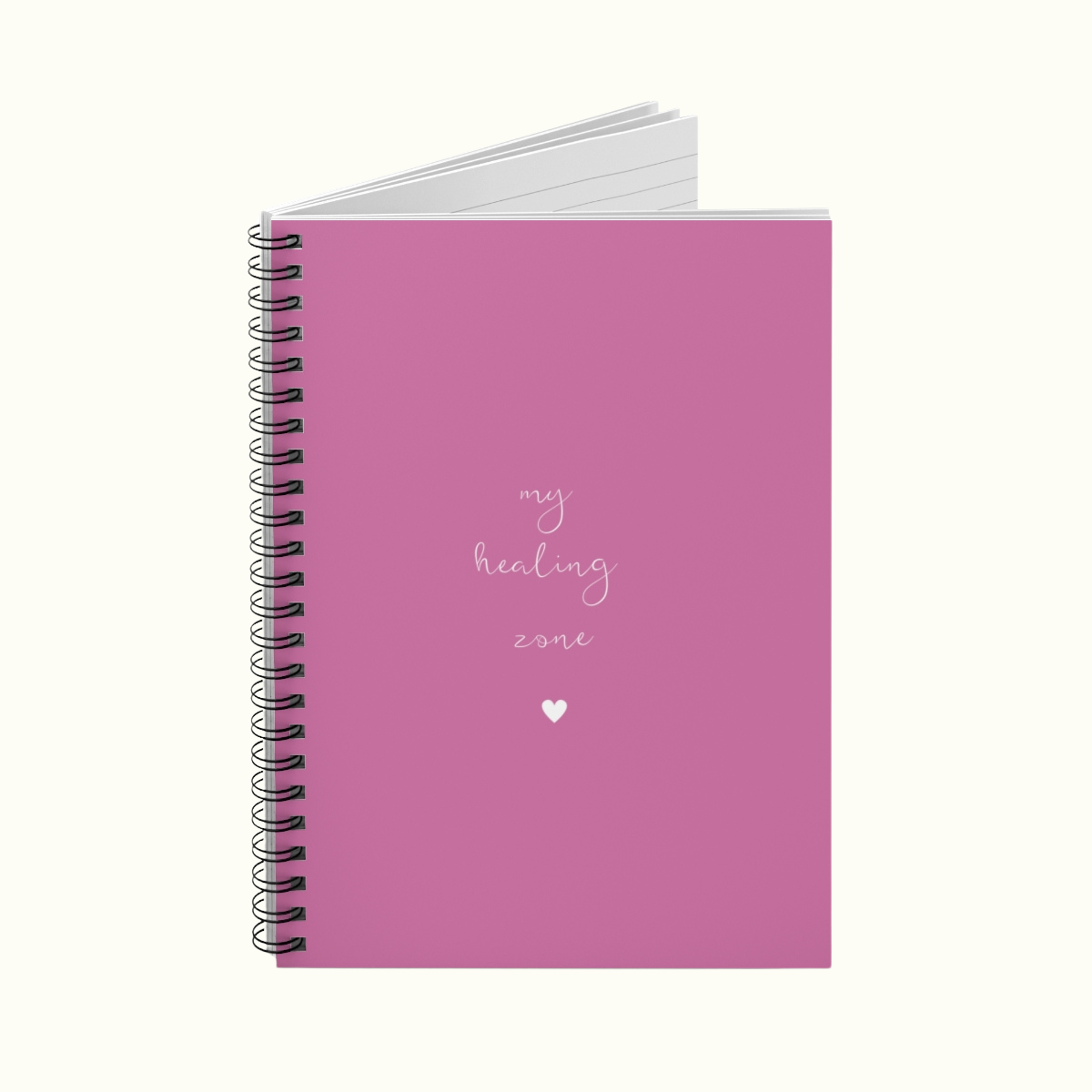 Healing Zone Spiral Notebook - Ruled Line, Pink Cover