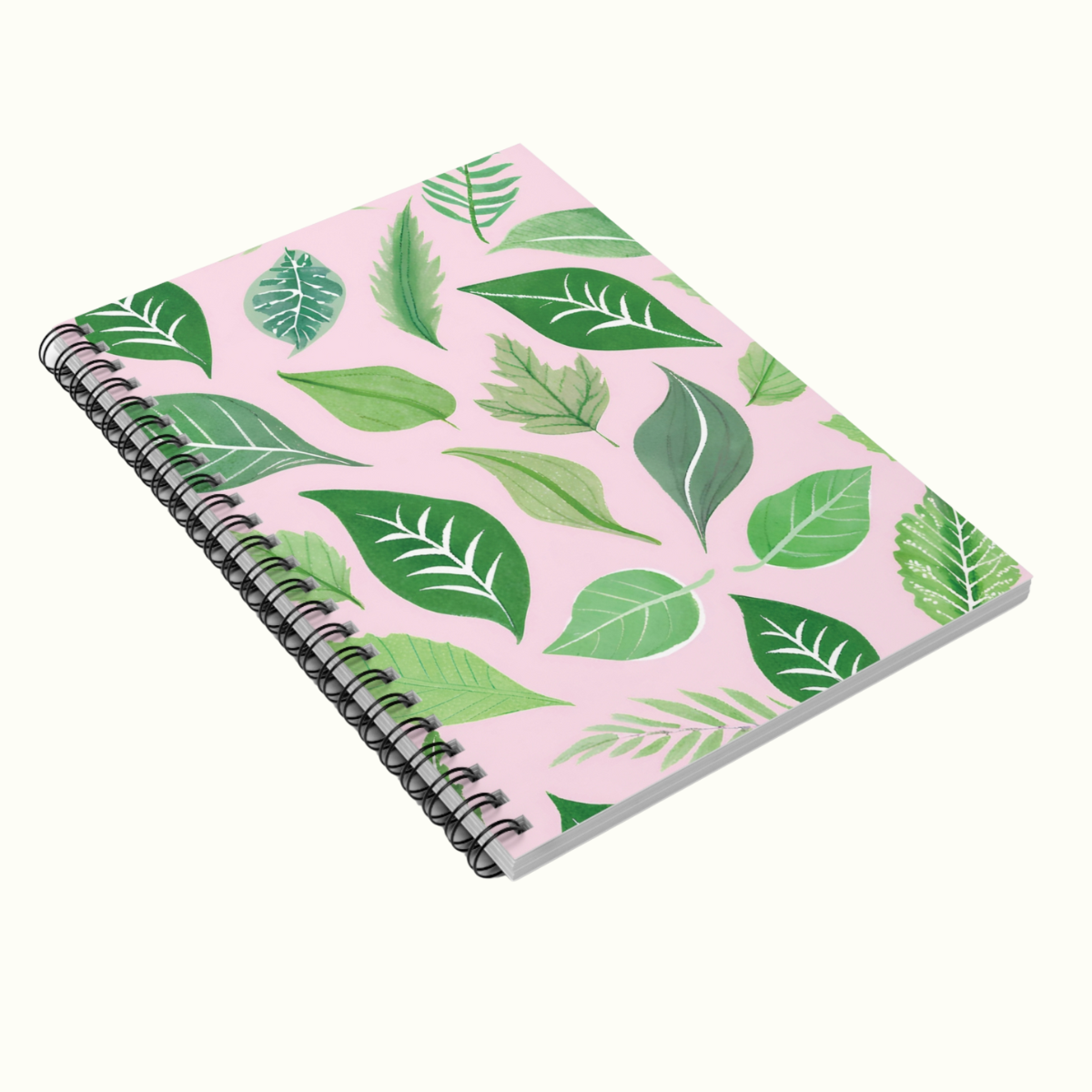 Nature-Inspired Spiral Notebook Green Leafs