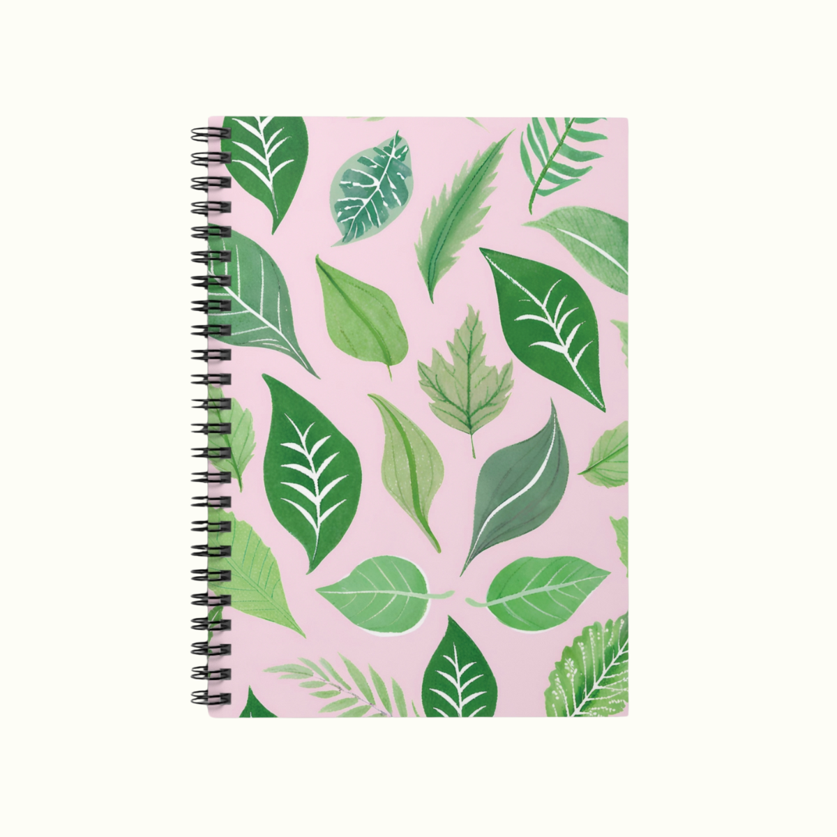 Nature-Inspired Spiral Notebook Green Leafs