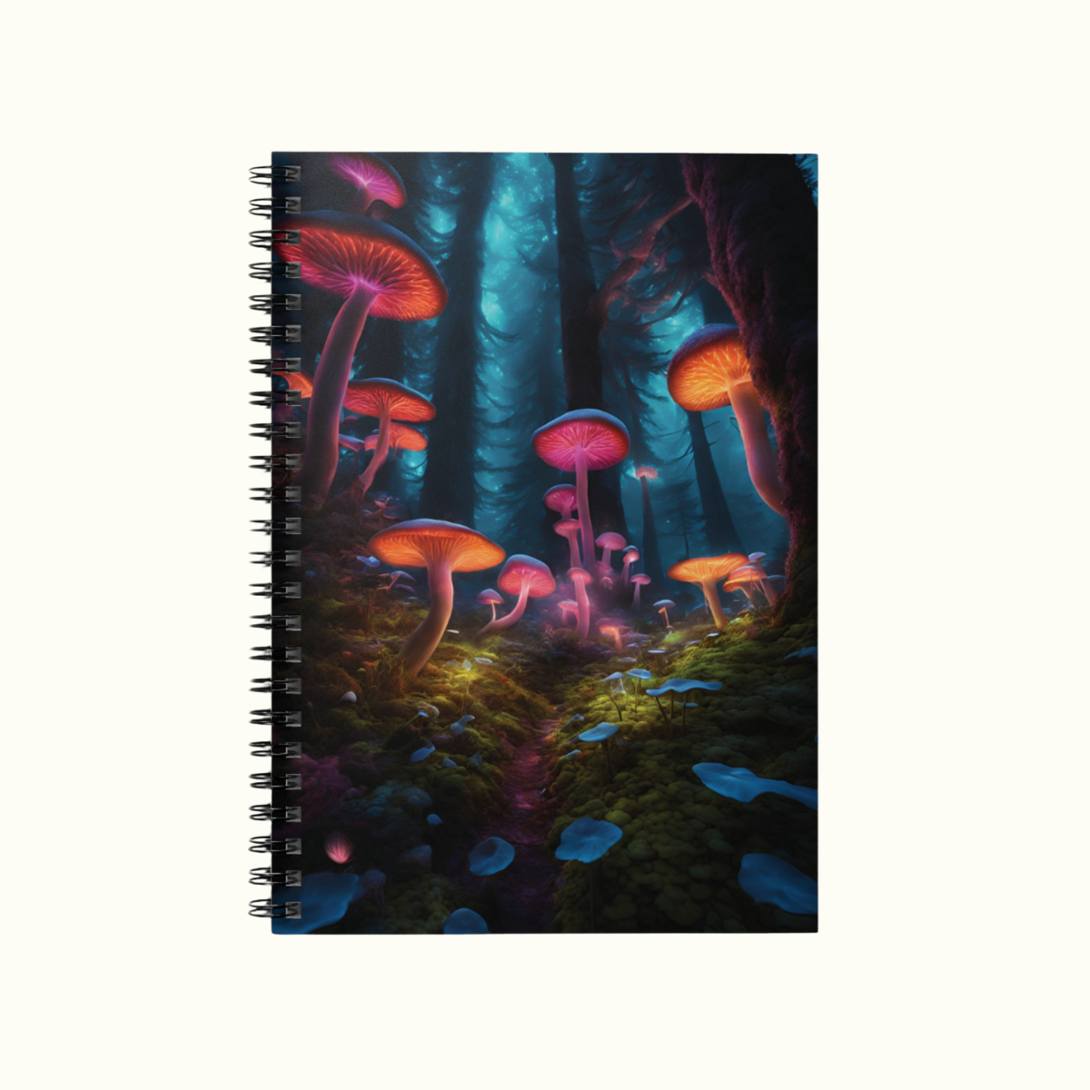 Spiral Notebook - Pink Magical Mushroom Forest