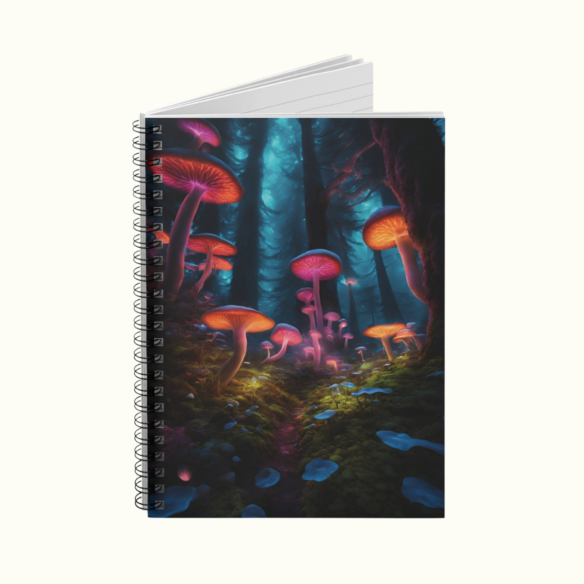 Spiral Notebook - Pink Magical Mushroom Forest