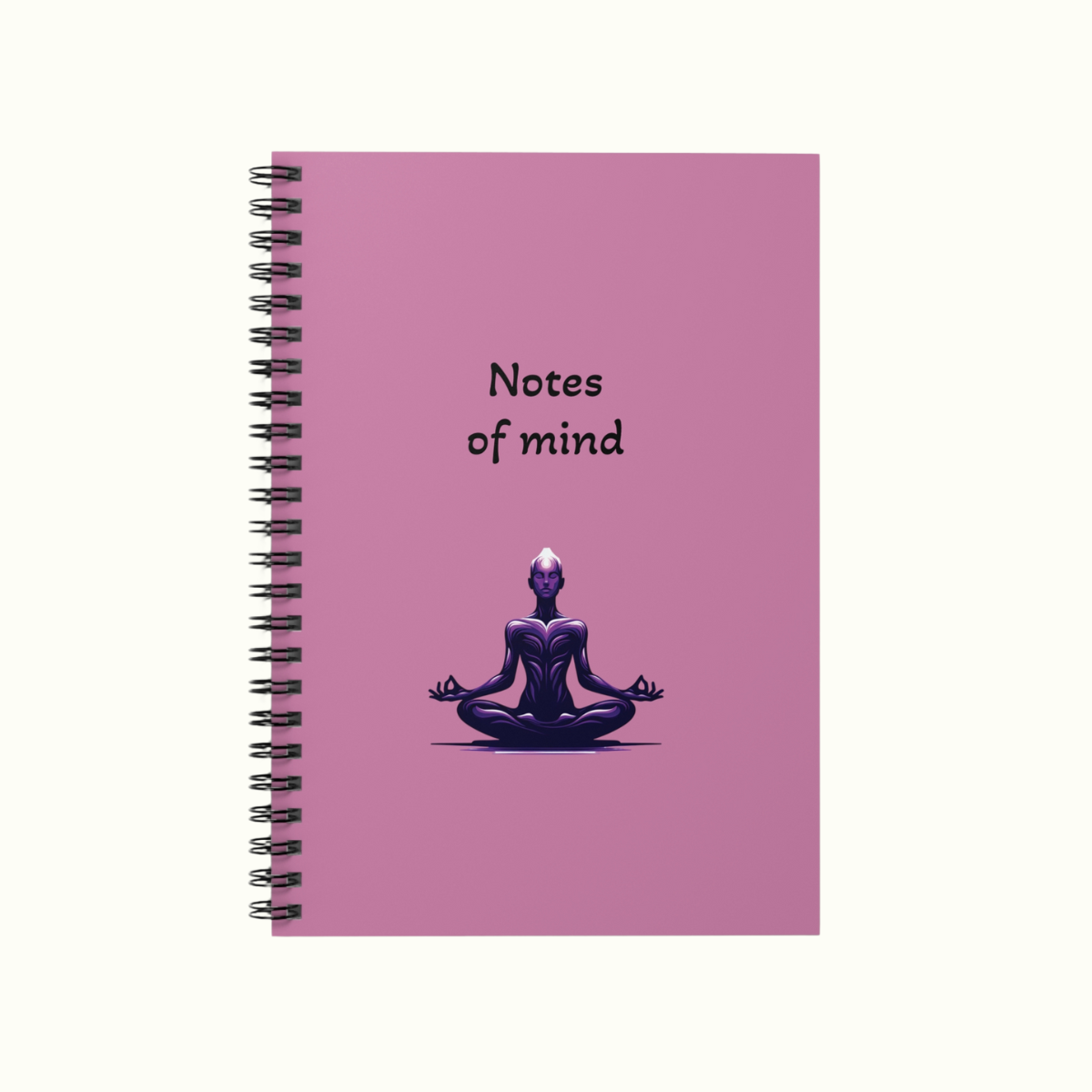 Pink Notebook With Meditation Illustration - Ruled Line Journal Pink