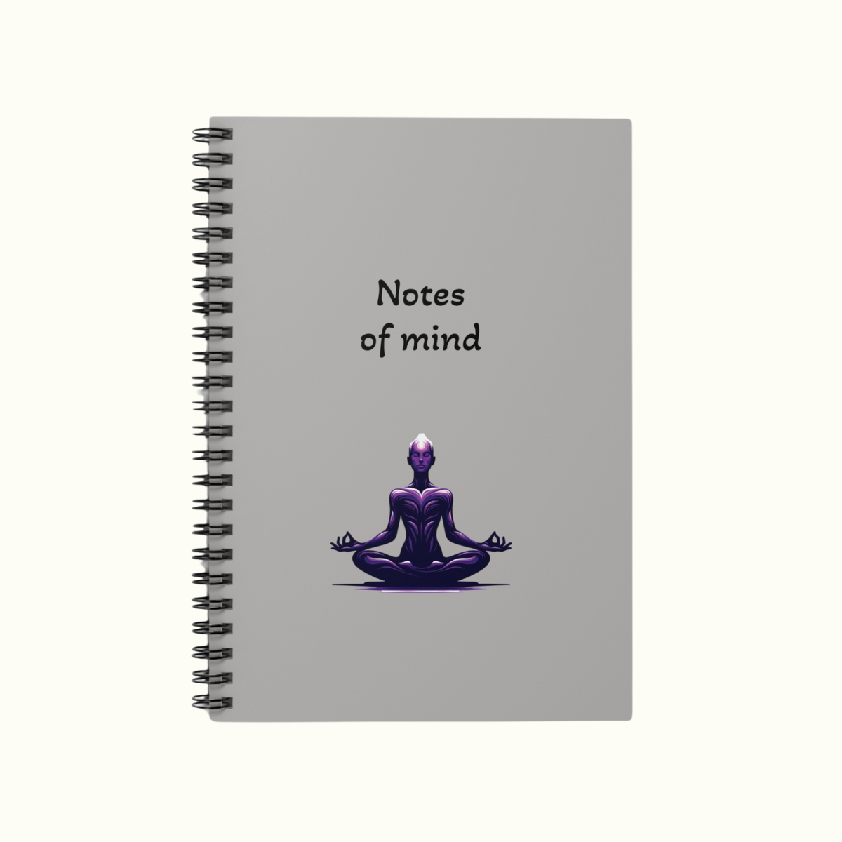 Notebook With Meditation Illustration - Ruled Line Journal Grey