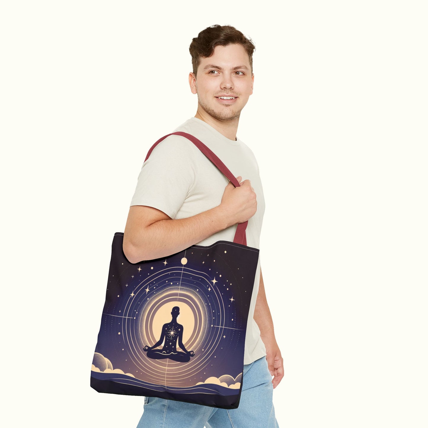 Meditating Tote Bag - Oneness with the Universe