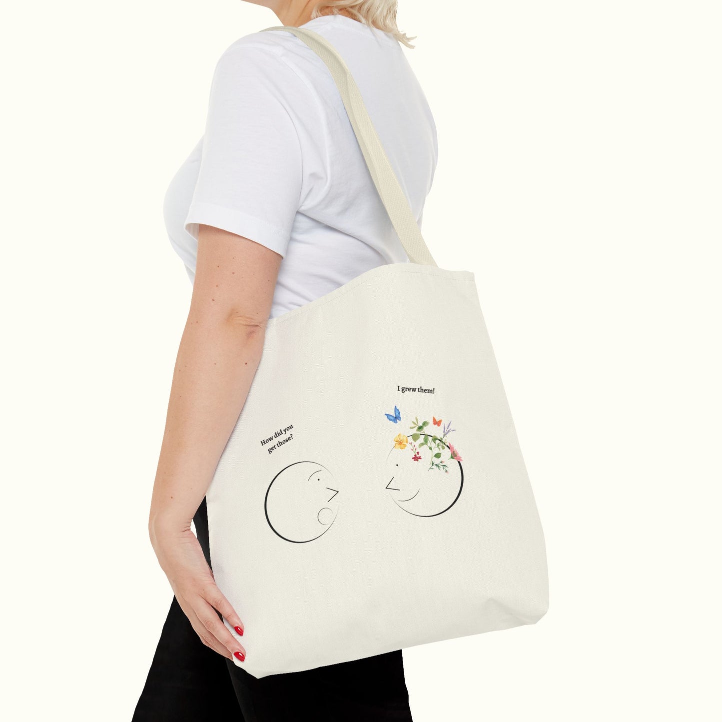 Tote Bag Illustrating An Impressing Blooming Mind