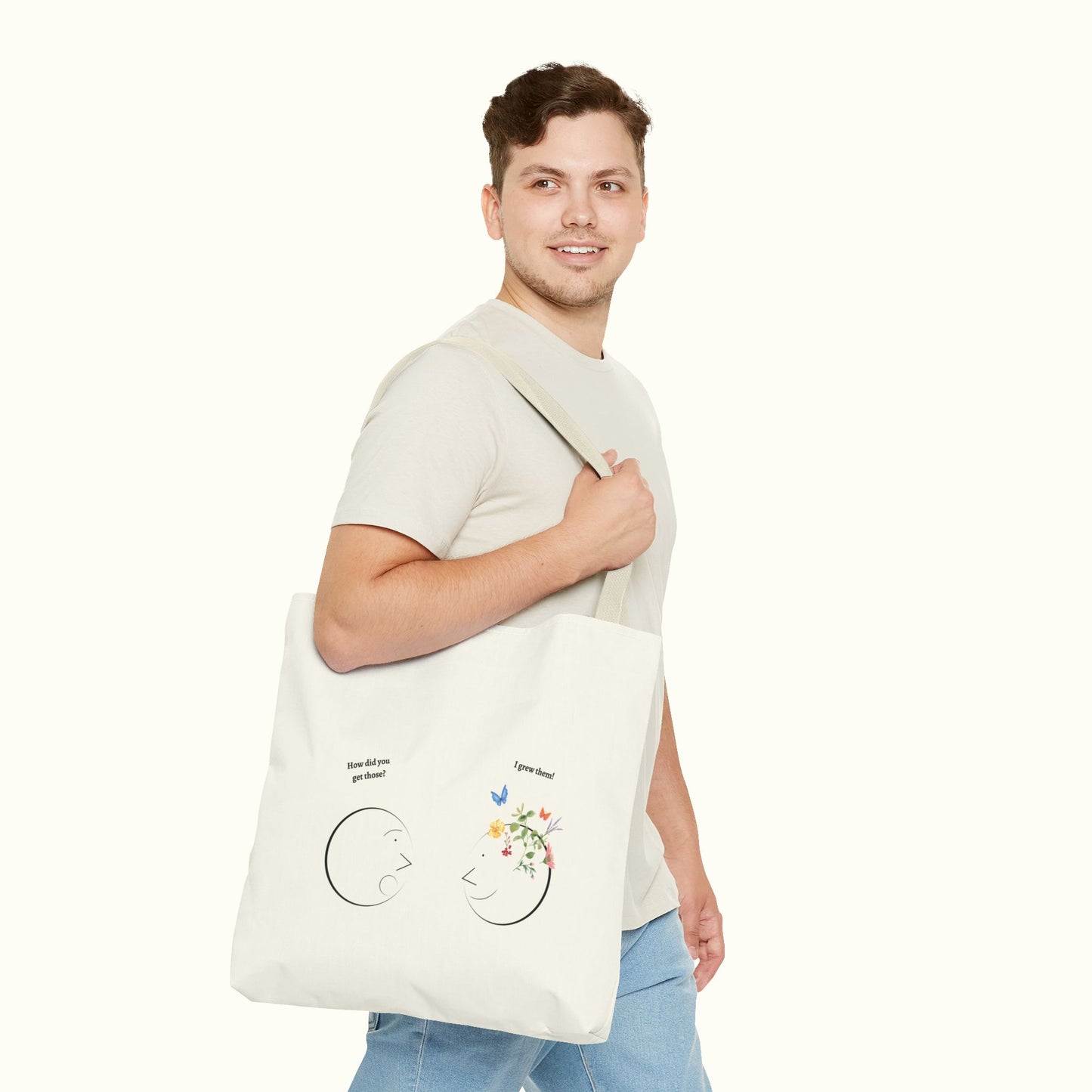 Tote Bag Illustrating An Impressing Blooming Mind