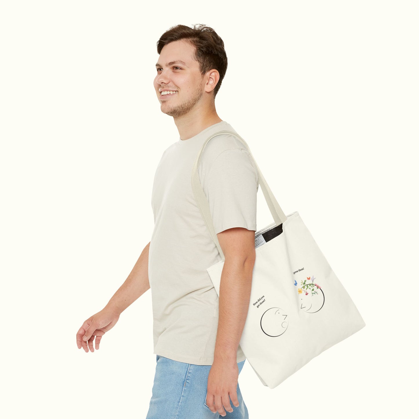 Tote Bag Illustrating An Impressing Blooming Mind