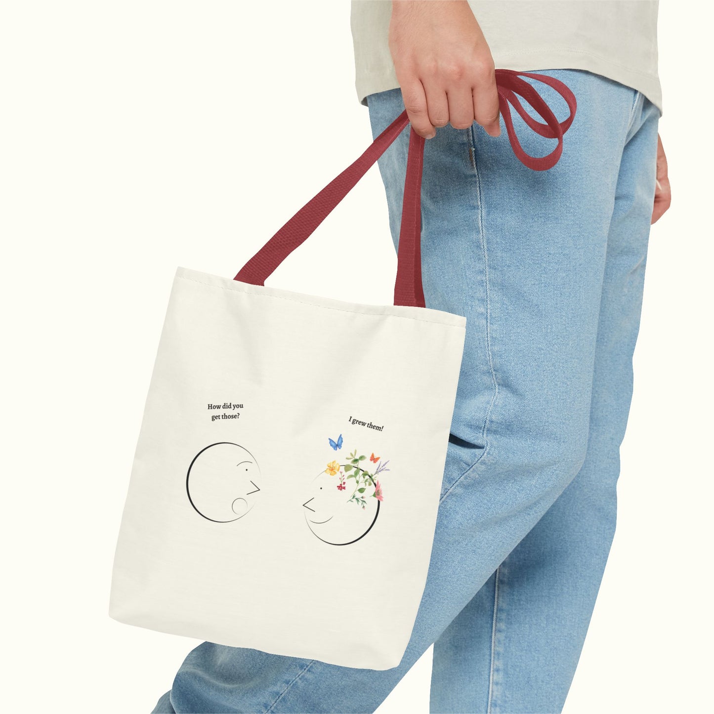 Tote Bag Illustrating An Impressing Blooming Mind