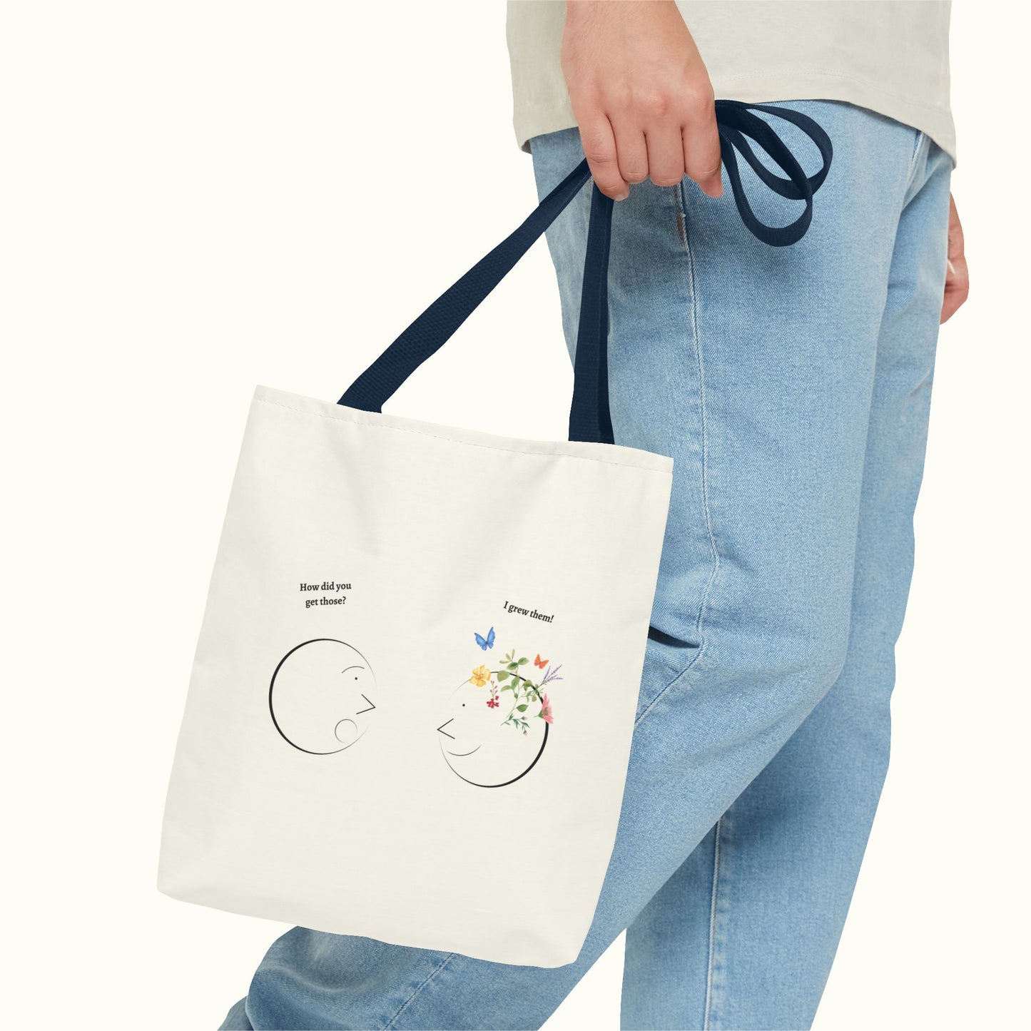 Tote Bag Illustrating An Impressing Blooming Mind