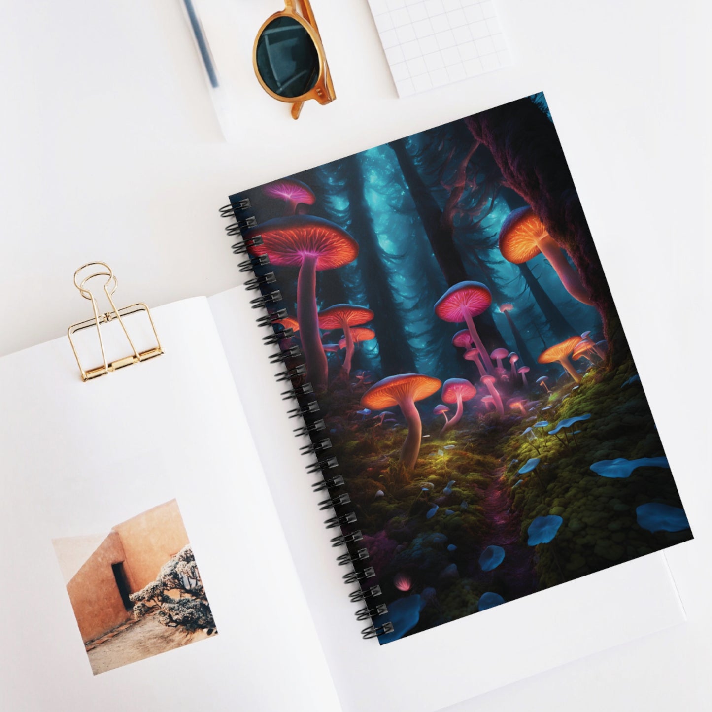 Spiral Notebook - Pink Magical Mushroom Forest