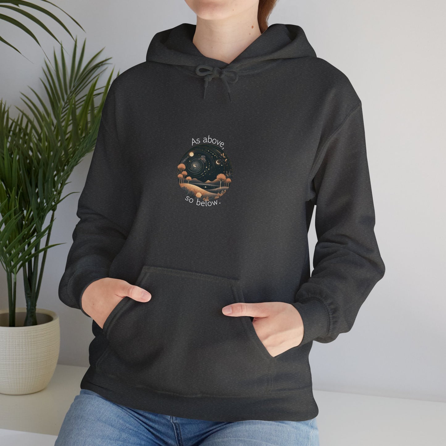 Unisex Hoodie - Hermetic Quote 'As Above, So Below' - Occult Reminder